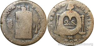R9758 Rare Convention 2 Sols aux Balances An II 1793 Pau -> Make offer
