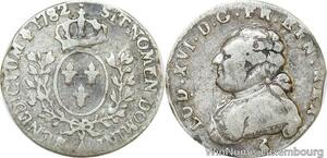 R9765 Rare 1/20 Ecu 6 Sols Louis XVI 1782 A Paris 2eme Sem Argent Silver >Offer