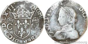 R9794 Rare Teston Charles IX 2e type 1563 F Angers Argent -> Make offer