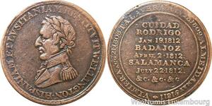 R9834 Token Canada 1/2 Penny Wellington 1812 Battle Cuidad Rodrigo Badajoz