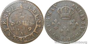 R9846 Faux Epoque French Guiana 2 Sous Louis XVI Colonie Cayenne 1789 A Paris