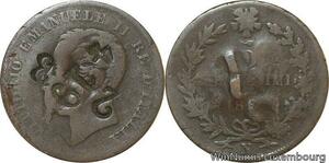 R9888 Italy 5 Centesimi Vittorio Emanuele II 1861 N Napoli Countermarked 419 23
