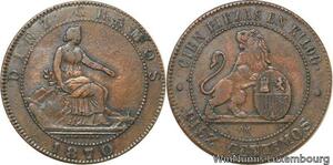 R9893 Spain 10 Centimos Provisional Government 1870 OM -> Make Offer