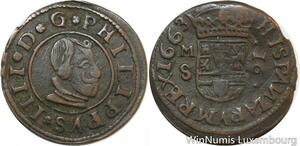 R9896 Spain 16 Maravedis Philip IV 1663 M S Madrid -> Make Offer