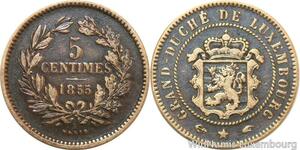 R9922 Luxembourg 5 Centimes Willem III 1855 A Paris Barth -> Make Offer