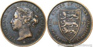 R9938 Jersey 1/12 Shilling Victoria 1877 H Heaton AU ->Make offer