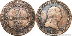 R9949 German Habsburg 3 Kreutzer Francois I 1812 S Schmöllnitz -> Make Offer