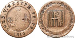 R9961 German States Westphalia 3 Centimes Jérôme Bonaparte 1810 C Cassel >Offer