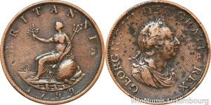 R9976 United Kingdom 1/2 Penny George III 1799 -> Make Offer