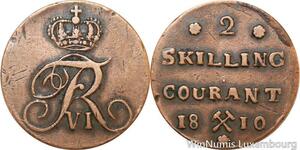 R9987 Norway 2 Skilling Courant Frederik VI 1810 -> Make Offer