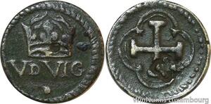 R9995 Spain Ponderal Double Pistole Philip IV 5 Deniers 6 Gr Countermark c.1660