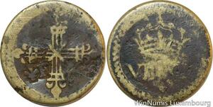 R9996 Rare France Poids monétaire Henri IV 1/4 Ecu Contremarque F Lis c. 1610