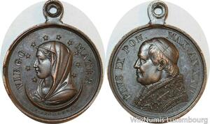 R9998 Medaglia Papal States Vatican Pius IX Virgo Mater Speranza 1867 UNC >Offer