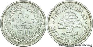 S282 Lebanon 50 Piastres Cedar Tree 1952 AU -> Make offer