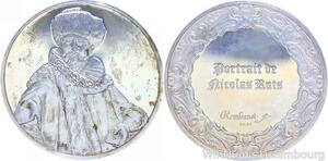 S1267 Médaille Portrait de Nicolas Ruts Rembrandt 1631 Silver 950/1000 Proof