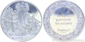 S1273 Médaille Le Christ guérissant les malades Rembrandt 1649 Argent Silver UNC