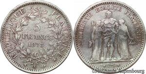 S1681 France 5 Francs Hercule Dupré 1873 A Paris Argent Silver -> Make Offer