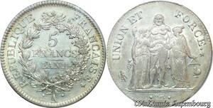 S1854 Très Rare France 5 Francs Union et Force An 11 A Paris PCGS AU53 SUP