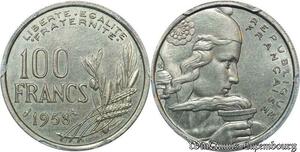 S4553 Rare France 100 Francs Cochet 1958 Chouette PCGS MS63 ->Faire Offre