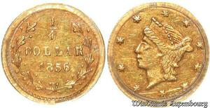 S4560 Top Rarity 8-10 Survival USA California 1/4 Dollar Or Gold 1856 PCGS AU