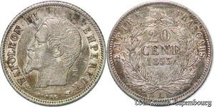 S5491 20 Centimes Napoléon I 1853 A Paris Argent Silver TTB + - Faire Offre
