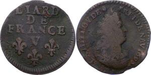 O2842 Rare R3 Liard de France Louis XIV 1695 V Troyes ->Make offer