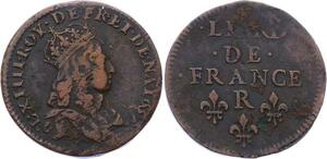 O2846 Rare R2 Liard de France Louis XIV 1657 R Nimes ->Make offer