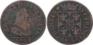O2858 Rare Charleville LiardCharles Ier de Gonzague 1609 ->Make offer
