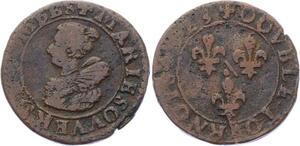 O2863 Rare R2 Dombes Double Tournois Marie Montpensier 5e 1623 Trévoux