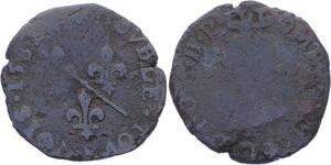 O2869 Rare R2 Dombes Louis II Double Tournois 2e type 1582 Trévoux ->Make offer