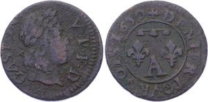 O2879 Dombes Denier Tournois Gaston d'Orléans 1652 Trévoux ->Make offer