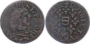 O2884 Rare Double Tournois Maximilien III François Bethune 1642 Henrichemont