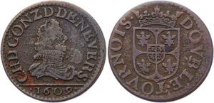 O2886 Arches-Charleville Double Tournois Charles I OF Gonzague 1609