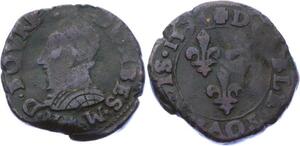 O2888 Rare R2 Dombes Double Tournois Henri Bourbon-Montpensier 1594 Trévoux