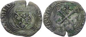 O2896 RRR !! Dombes Jean II Bourbon Sizain Demi Blanc Trévoux flame lis NOBI