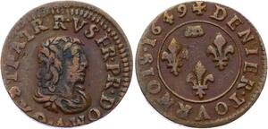 O2906 Dombes Denier Tournois Gaston d'Orléans  1649 Trevoux ->Make offer