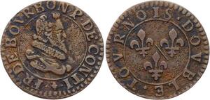 O2907 Rare Double Tournois Ardennes Charleville Charles II Gonzague 1642