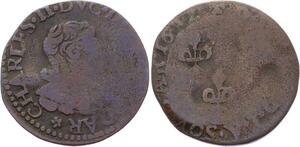 O2908 Champagne Double Tournois Charles II de Gonzague 1642 ->Make offer