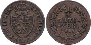 O2939 German States Nassau Wilhelm 1/4 Kreuzer 1819 L ->Make offer