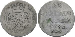 O2953 German States Brandebourg-Ansbach-Bayreuth 2 1/2 Krezer Christian Friedrich Karl Alexander 1781 ->Make offer