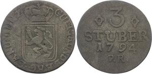 O2969 German States Jülich-Berg 3 Stüber Carl Theodor 1794 PR ->Make offer