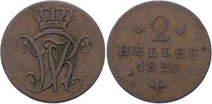 O2982 German States Hessen-Kassel 2 Heller George II 1820 ->Make offer