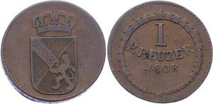 O3009 Germany Baden 1 Kreuzer Karl Ludwig Friedrich 1808 ->Make offer