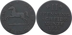 O3015 Germany Brunswick 2 Pfennige Karl II 1827 CvC ->Make offer