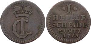 O3016 Germany Hesse Cassel 1 Heller Karl I 1729 7 on 2 KM# 393 ->Make offer