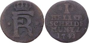 O3022 Germany Hesse-Cassel Heller Friedrich I 1743 KM# 401 ->Make offer