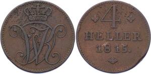 O3035 Germany Hessen Hesse 4 Heller Wilhelm I 1815 KM# 562 ->Make offer