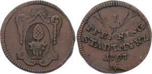 O3050 Germany Augsburg 1 Pfennig Pfenning 1797 KM# 189 ->Make offer