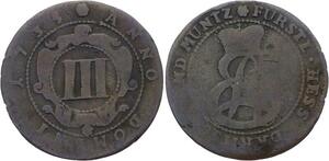 O3082 German States 3 Pfennig 1735 Hessen-Darmstadt Ernst Ludwig ->Make offer