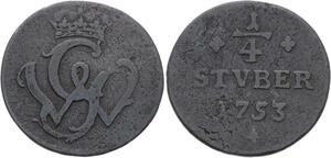 O3099 German States Wied Runkel 1/4 Stuber John Louis Adolph 1753 ->Make offer